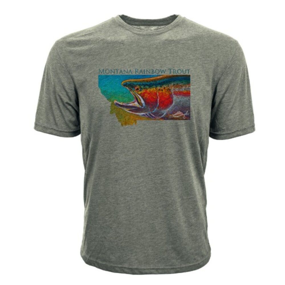Savlen Montana Rainbow Trout Tee | Levelwear | Steel Grey | NWT | Retail: $25